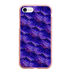 Чехол iPhone 7/8 матовый Сине-фиолетовая стеклянная мозаика, цвет: 3D-светло-розовый