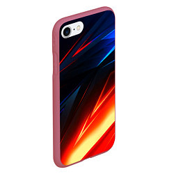 Чехол iPhone 7/8 матовый Geometry stripes neon steel, цвет: 3D-малиновый — фото 2
