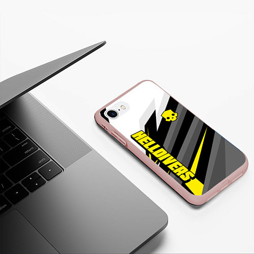 Чехол iPhone 7/8 матовый Helldivers 2: Uniform Yellow x White / 3D-Светло-розовый – фото 3