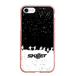 Чехол iPhone 7/8 матовый Skillet rock music band, цвет: 3D-светло-розовый