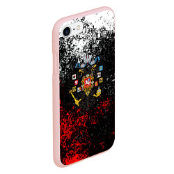 Чехол iPhone 7/8 матовый Россия имперская брызги красок, цвет: 3D-светло-розовый — фото 2