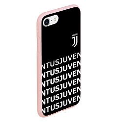 Чехол iPhone 7/8 матовый Juventus pattern fc club steel, цвет: 3D-светло-розовый — фото 2