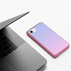 Чехол iPhone 7/8 матовый Градиент лавандовый, цвет: 3D-малиновый — фото 2