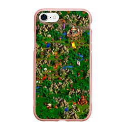 Чехол iPhone 7/8 матовый Карта из Героев 3, цвет: 3D-светло-розовый
