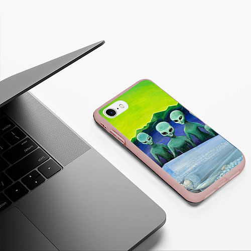 Чехол iPhone 7/8 матовый Спящая красавица 3000 и Инопланетяне / 3D-Светло-розовый – фото 3