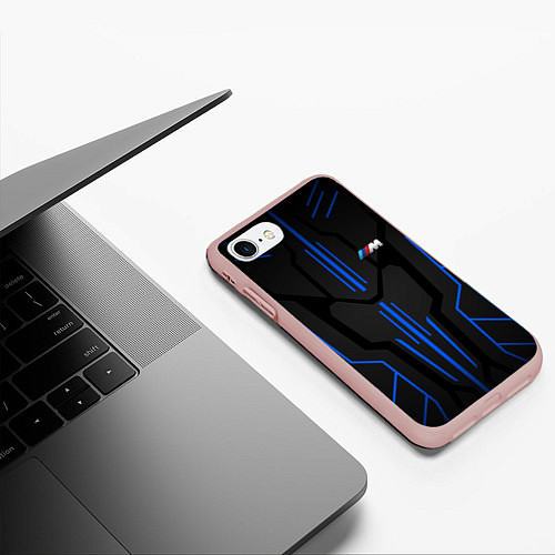 Чехол iPhone 7/8 матовый Синяя броня - M-power / 3D-Светло-розовый – фото 3