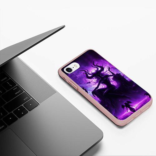 Чехол iPhone 7/8 матовый Бог удовольствий Слаанеш нейросеть / 3D-Светло-розовый – фото 3