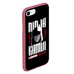 Чехол iPhone 7/8 матовый Ninja Kamui Revenge controls you, цвет: 3D-малиновый — фото 2