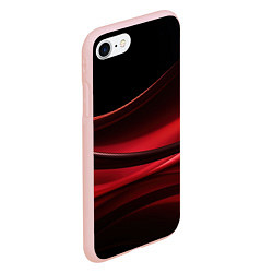 Чехол iPhone 7/8 матовый Темная красная абстракция на черном фоне, цвет: 3D-светло-розовый — фото 2