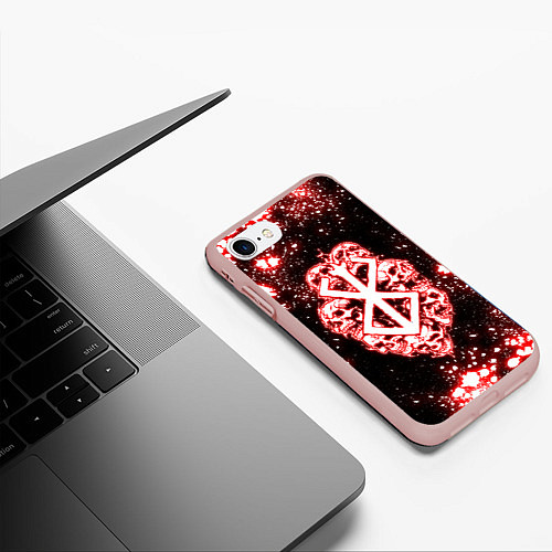 Чехол iPhone 7/8 матовый Неоновое клеймо жертвы из Берсерка / 3D-Светло-розовый – фото 3
