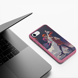 Чехол iPhone 7/8 матовый Sousou no Frieren Fern Stark Love dance, цвет: 3D-малиновый — фото 2