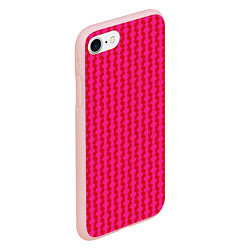 Чехол iPhone 7/8 матовый Паттерн из красных кругов, цвет: 3D-светло-розовый — фото 2