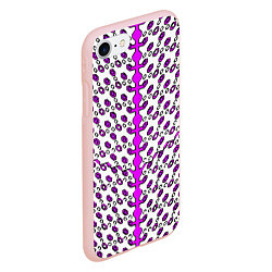 Чехол iPhone 7/8 матовый Розовые киберпанк ячейки на белом фоне, цвет: 3D-светло-розовый — фото 2
