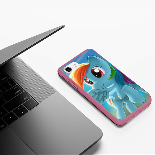 Чехол iPhone 7/8 матовый My littlle pony / 3D-Малиновый – фото 3