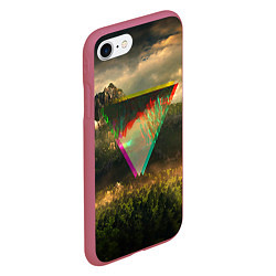 Чехол iPhone 7/8 матовый 30 seconds to mars, цвет: 3D-малиновый — фото 2