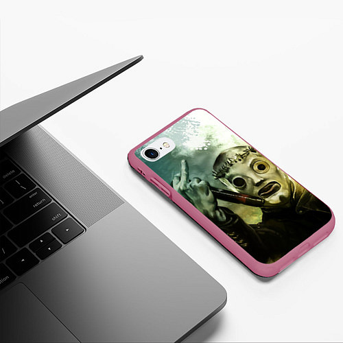 Чехол iPhone 7/8 матовый Slipknot / 3D-Малиновый – фото 3