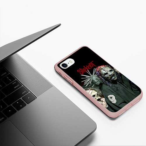 Чехол iPhone 7/8 матовый Slipknot / 3D-Светло-розовый – фото 3