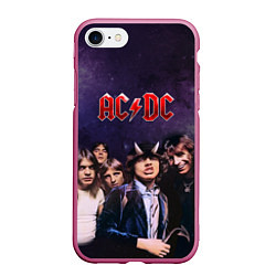 Чехол iPhone 7/8 матовый AC/DC, цвет: 3D-малиновый