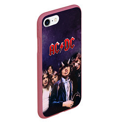 Чехол iPhone 7/8 матовый AC/DC, цвет: 3D-малиновый — фото 2
