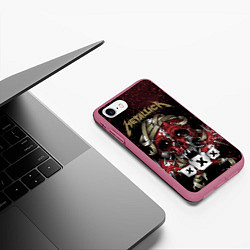 Чехол iPhone 7/8 матовый Metallica: XXX, цвет: 3D-малиновый — фото 2