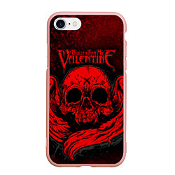 Чехол iPhone 7/8 матовый BFMV: Red Skull, цвет: 3D-светло-розовый