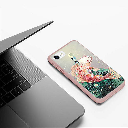 Чехол iPhone 7/8 матовый Рыба / 3D-Светло-розовый – фото 3