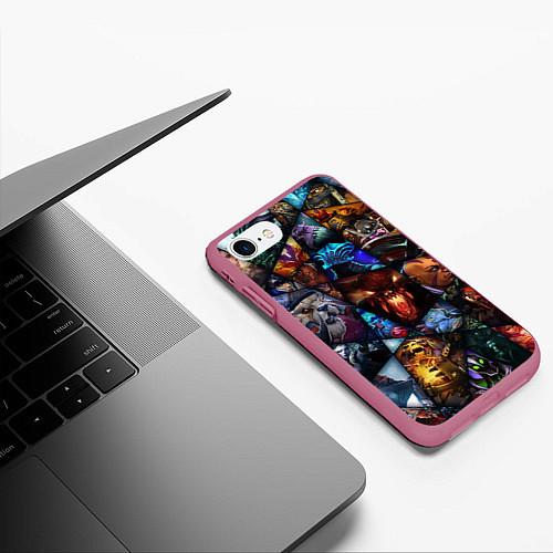 Чехол iPhone 7/8 матовый Dota 2: All Pick / 3D-Малиновый – фото 3