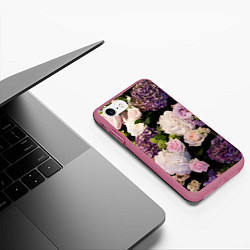 Чехол iPhone 7/8 матовый Весенние цветы, цвет: 3D-малиновый — фото 2