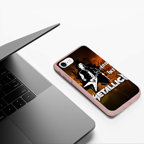 Чехол iPhone 7/8 матовый Metallica: James Hetfield / 3D-Светло-розовый – фото 3