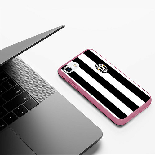 Чехол iPhone 7/8 матовый Juventus: Pirlo / 3D-Малиновый – фото 3