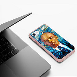 Чехол iPhone 7/8 матовый Ленин Ван Гога, цвет: 3D-светло-розовый — фото 2