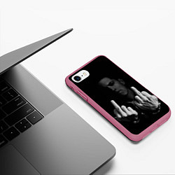 Чехол iPhone 7/8 матовый Eminem Fuck, цвет: 3D-малиновый — фото 2