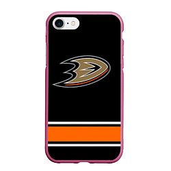 Чехол iPhone 7/8 матовый Anaheim Ducks Selanne, цвет: 3D-малиновый