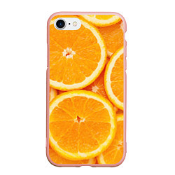 Чехол iPhone 7/8 матовый Апельсин, цвет: 3D-светло-розовый