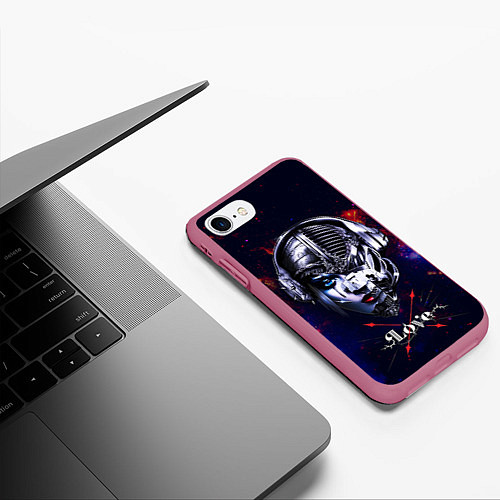 Чехол iPhone 7/8 матовый Love pirate station / 3D-Малиновый – фото 3