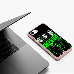 Чехол iPhone 7/8 матовый Green Day: Acid Colour, цвет: 3D-светло-розовый — фото 2