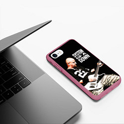 Чехол iPhone 7/8 матовый System of a Down, цвет: 3D-малиновый — фото 2