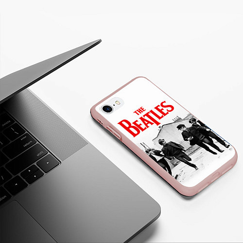 Чехол iPhone 7/8 матовый The Beatles: Break / 3D-Светло-розовый – фото 3