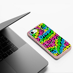 Чехол iPhone 7/8 матовый Drop Dead: Acid Pattern, цвет: 3D-светло-розовый — фото 2