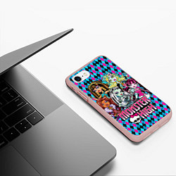 Чехол iPhone 7/8 матовый Monster High, цвет: 3D-светло-розовый — фото 2