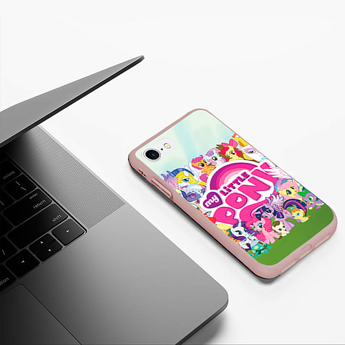 Чехол iPhone 7/8 матовый My Little Pony / 3D-Светло-розовый – фото 3