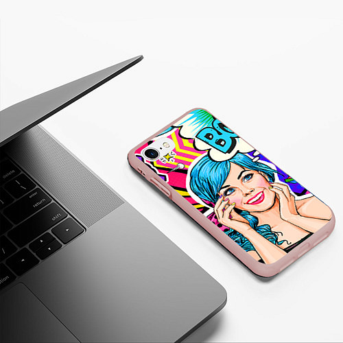 Чехол iPhone 7/8 матовый Pop art / 3D-Светло-розовый – фото 3