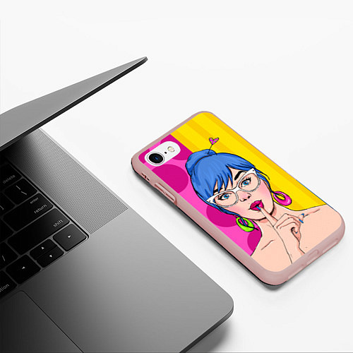 Чехол iPhone 7/8 матовый POP ART / 3D-Светло-розовый – фото 3