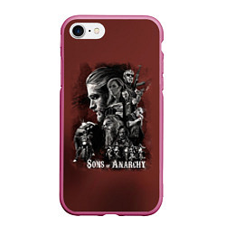 Чехол iPhone 7/8 матовый Sons Of Anarchy, цвет: 3D-малиновый