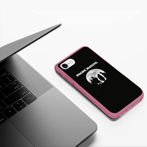 Чехол iPhone 7/8 матовый Imagine Dragons: Moon / 3D-Малиновый – фото 3