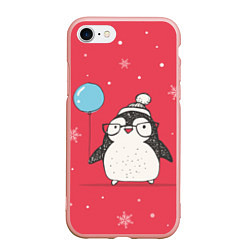 Чехол iPhone 7/8 матовый Влюбленная пингвинка, цвет: 3D-светло-розовый