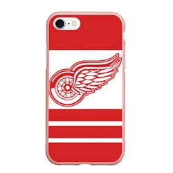 Чехол iPhone 7/8 матовый Detroit Red Wings, цвет: 3D-светло-розовый