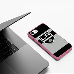 Чехол iPhone 7/8 матовый Los Angeles Kings, цвет: 3D-малиновый — фото 2