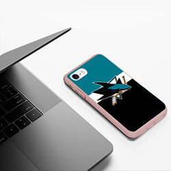 Чехол iPhone 7/8 матовый San Jose Sharks, цвет: 3D-светло-розовый — фото 2