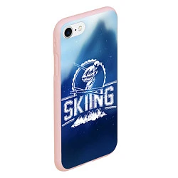 Чехол iPhone 7/8 матовый Лыжный спорт, цвет: 3D-светло-розовый — фото 2